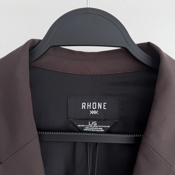 Rhone Commuter Blazer Mens Large Brown Slim Fit Sport Coat Performance Flex Knit - Picture 3 of 11